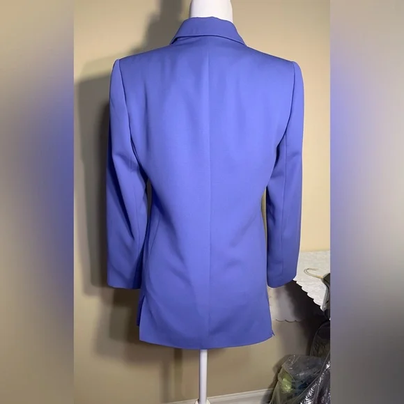 EUC Blazer: Double-Breasted, Brass Button, Periwinkle, Vintage - Picture 2 of 15